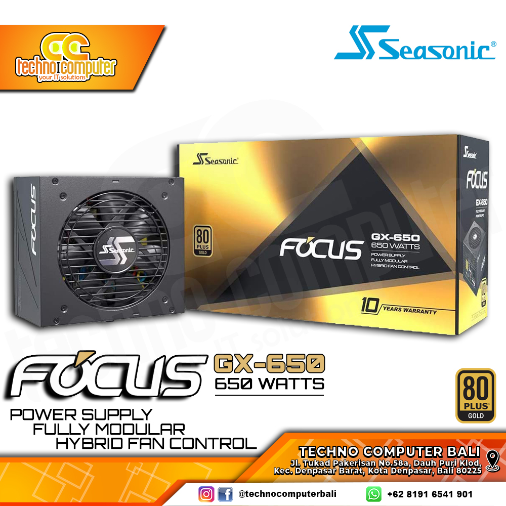 SEASONIC FOCUS GX-650 650W 80+ Gold - Full Modular
