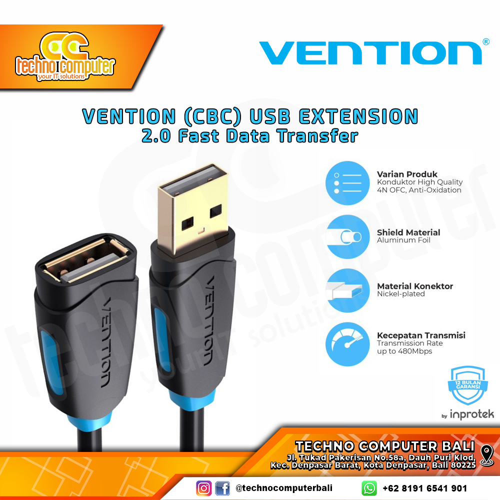 VENTION USB EXTENSION - USB 2.0 Male to Female - CBC 5M
