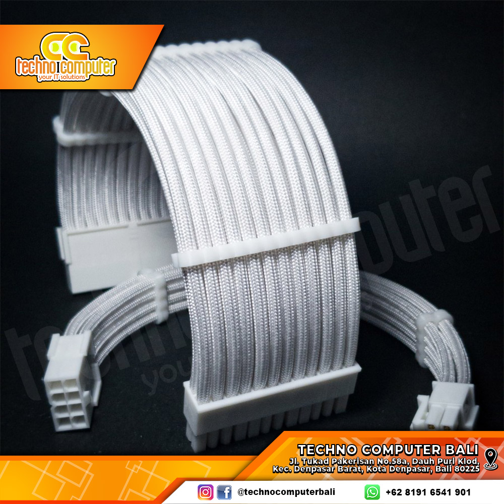 KABEL SLEEVE 24 PIN ATX CUSTOM - CLASSIC WHITE