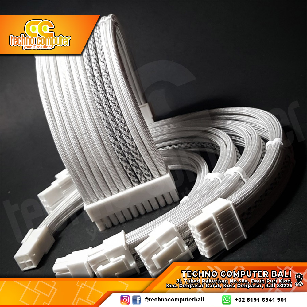 KABEL SLEEVE 8 PIN (6+2) GPU/PCIE CUSTOM - GAINSBORO MARBLE WHITE