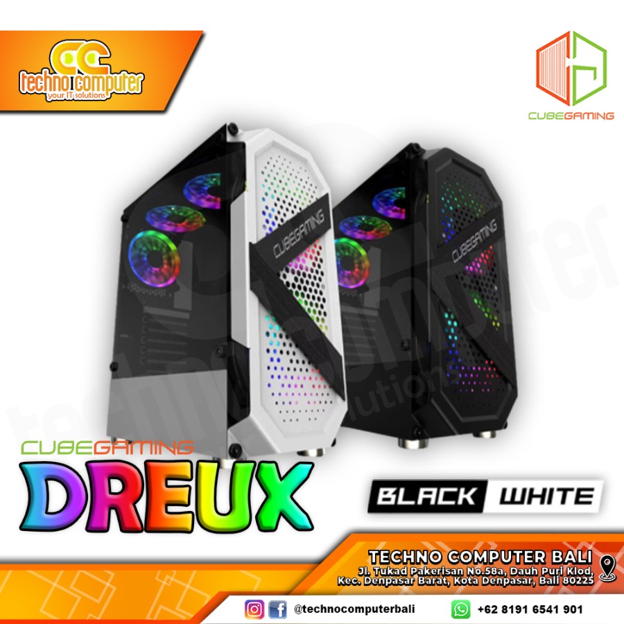 CASING CUBE GAMING DREUX Black - Mid Tower ATX Case Tempered Glass