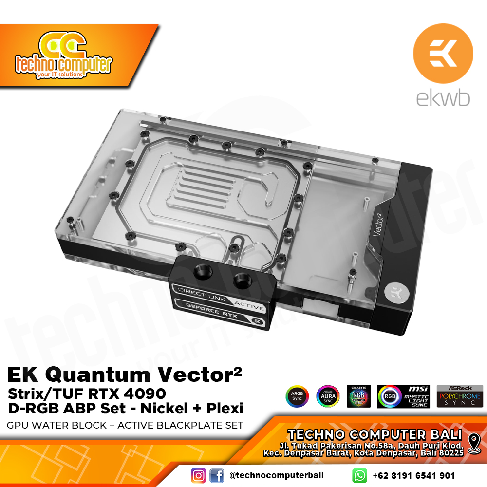 EKWB EK-Quantum Vector² Strix/TUF RTX 4090 D-RGB ABP Set - Nickel + Plexi - GPU WATER BLOCK