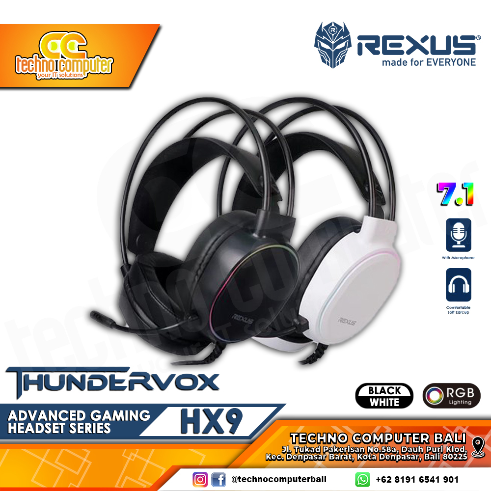 HEADSET REXUS THUNDERVOX HX9 RGB USB V7 White - Gaming Headset