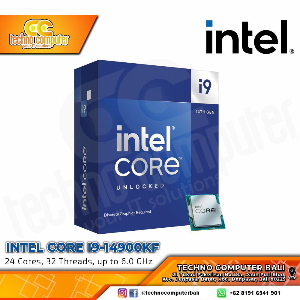PROCESSOR INTEL CORE I9-14900KF - 24 Cores 32 Threads Up to 6.0GHz - Socket LGA1700