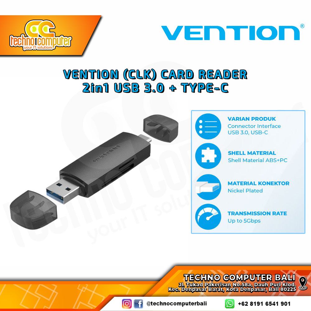 CARD READER VENTION USB 3.0 + Type-C - CLKB0
