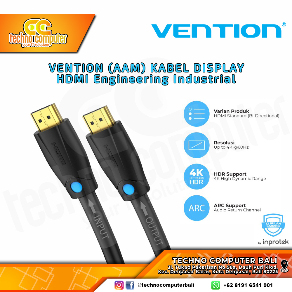 VENTION KABEL HDMI Male to Male Engineering Industrial - AAM 40M