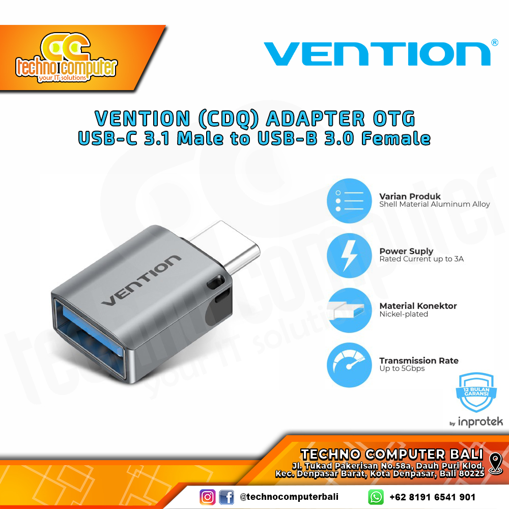 VENTION ADAPTER OTG USB Type-C to USB 3.0 Female - CDQ 1pcs