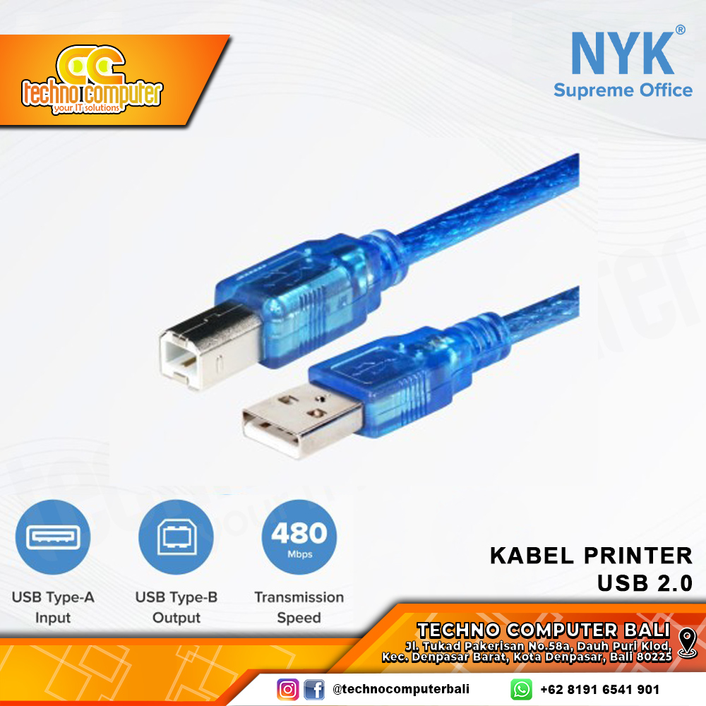 KABEL PRINTER USB 2.0 NYK - 3M