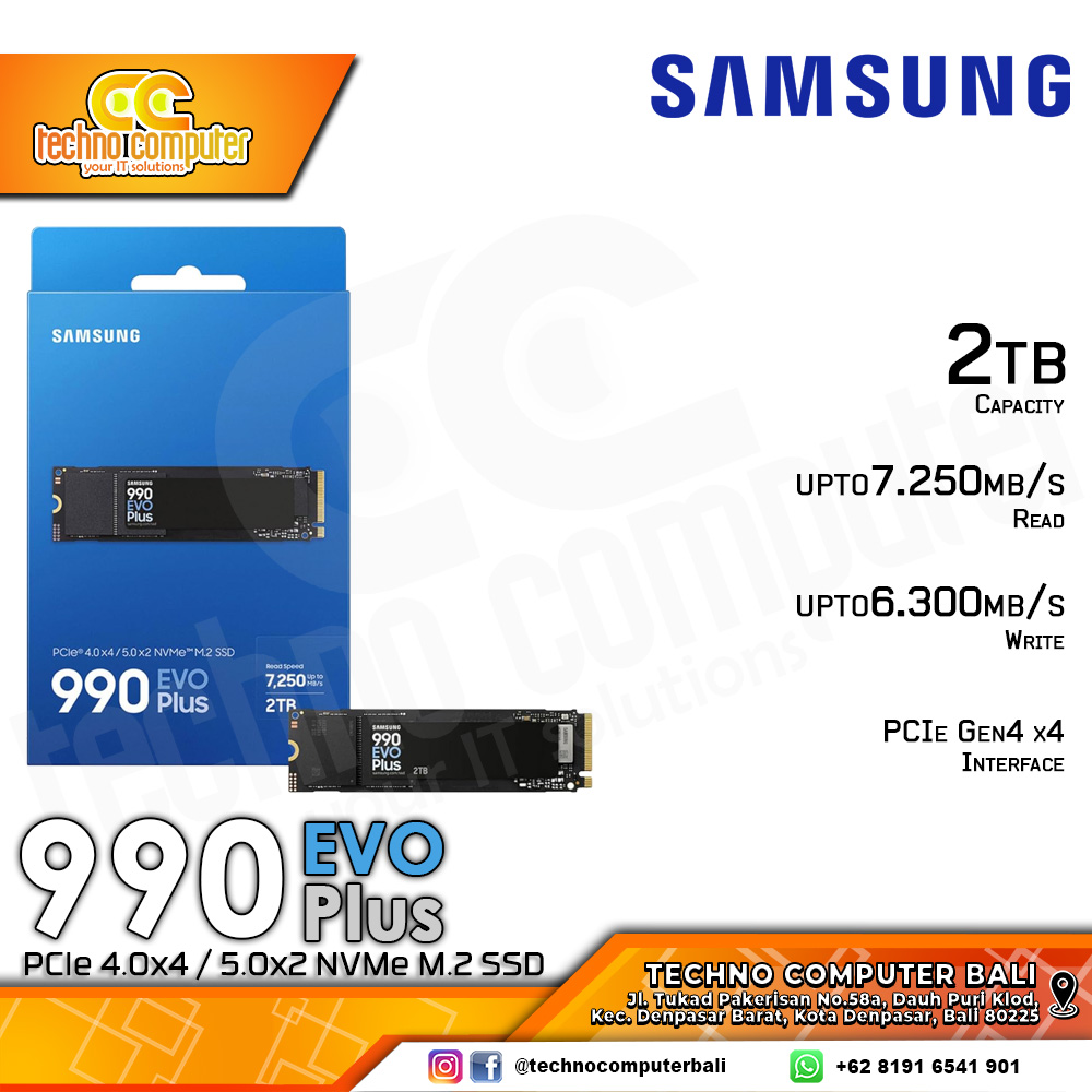 SSD SAMSUNG 990 Evo Plus M.2 NVMe 2280 PCIe Gen4 x4 - 2TB