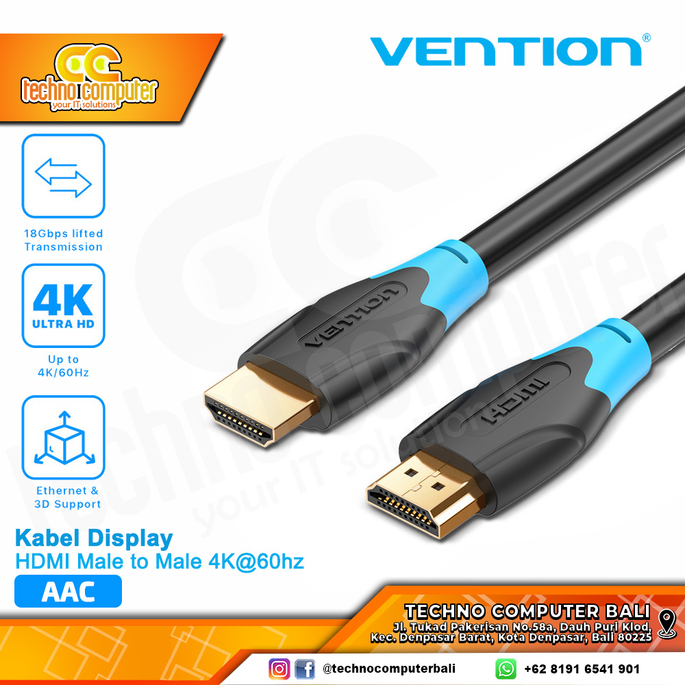 VENTION KABEL HDMI 2.0 Ultra HD 4K Male to Male - AAC 1M