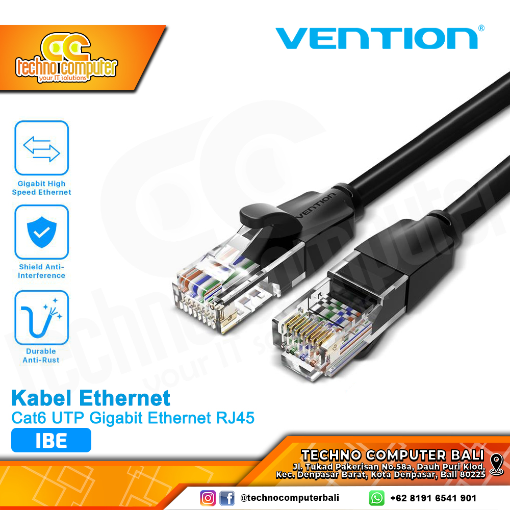 VENTION KABEL LAN Cat6 UTP Gigabit Ethernet RJ45 Round - IBE 20M
